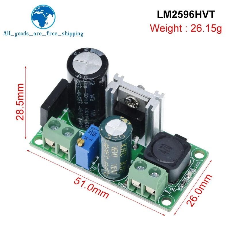 Завеса LM2596T LM2596HV DC-DC Регулируемый понижающий 3A модуль источника питания с DC 5V-с