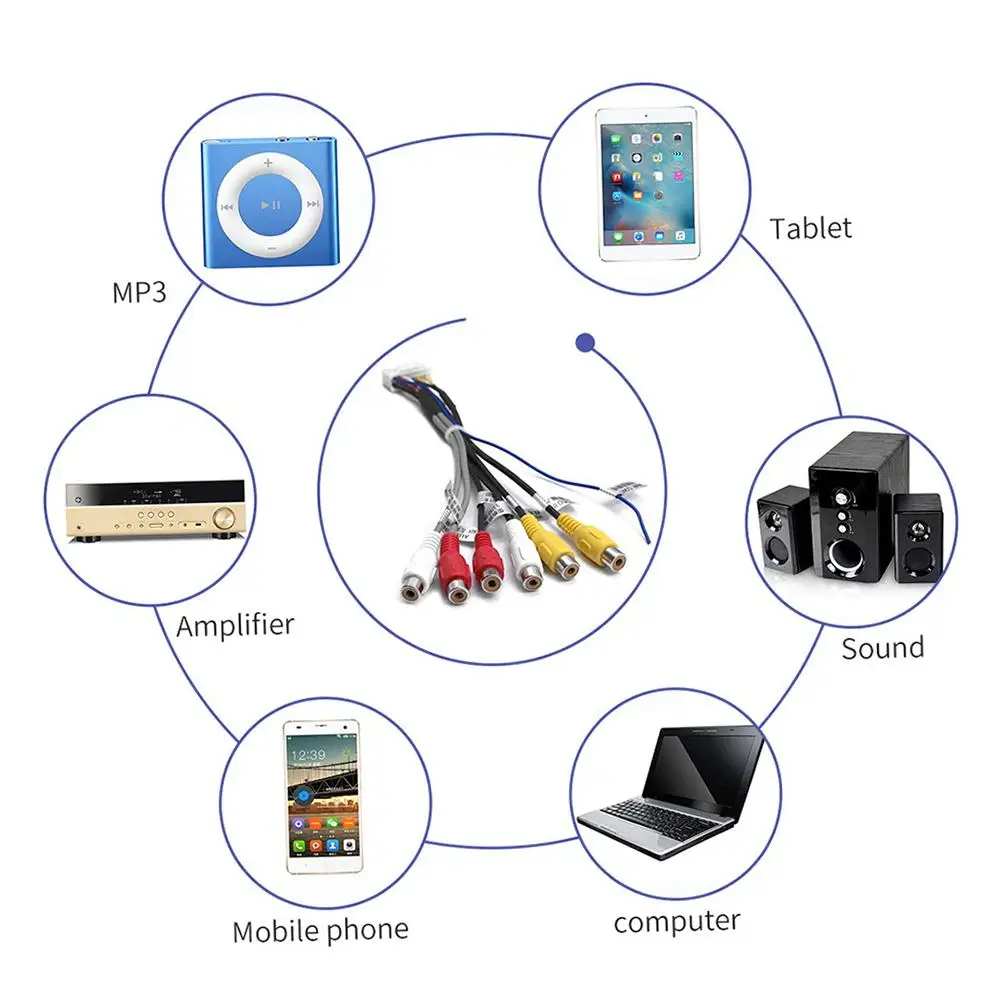 20 контактный разъем для автомобильного стереомагнитолы выходной провод RCA