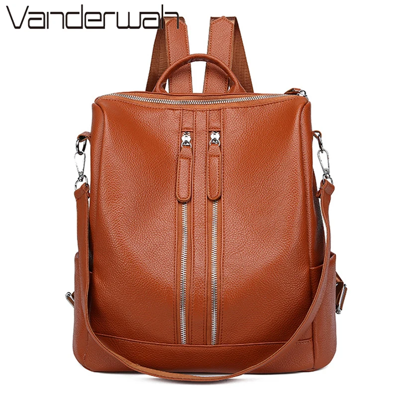 Mochilas двойная молния 3 в 1 сумки через плечо для женщин рюкзак путешествий женский