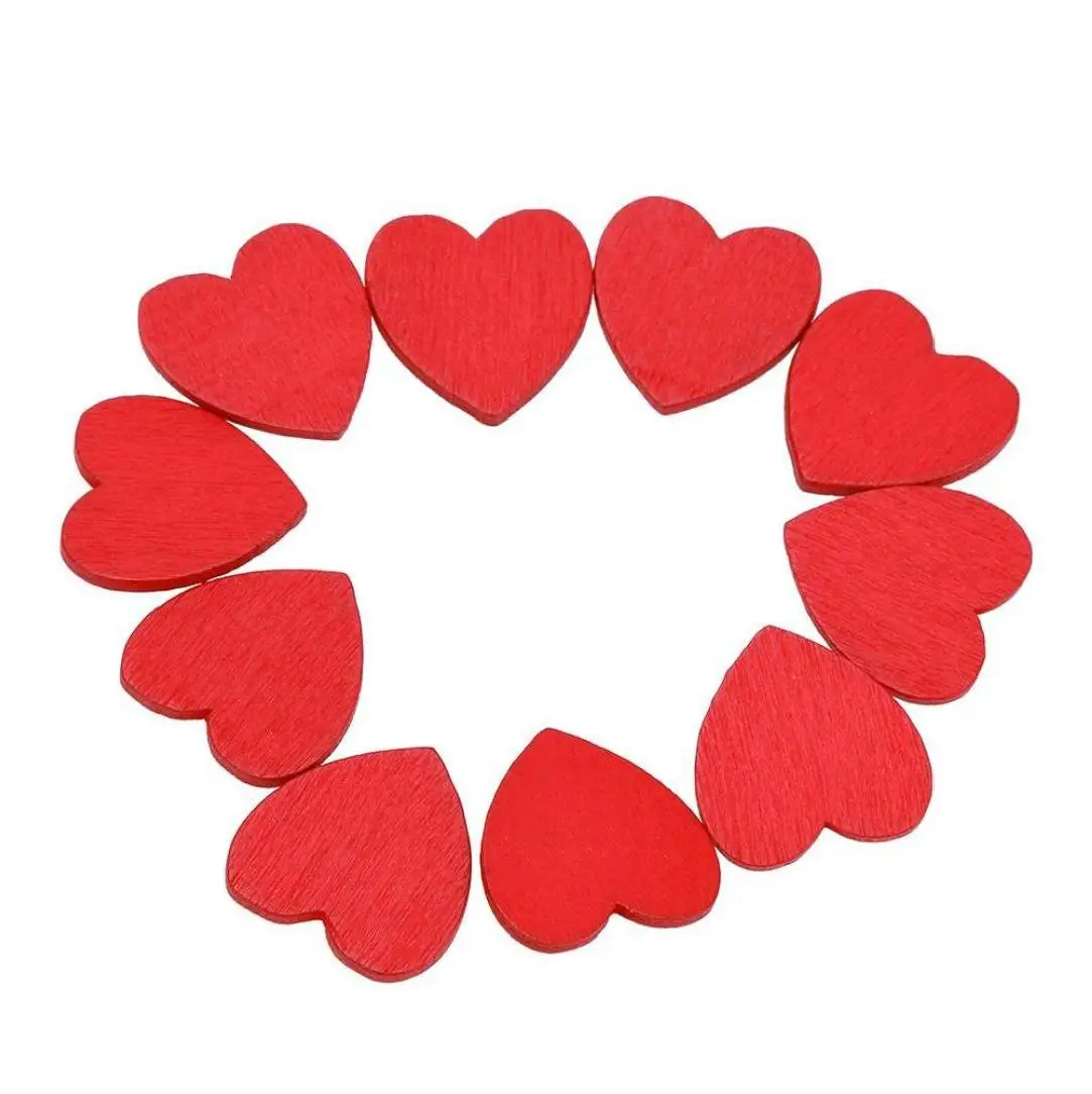 Мини-наклейка деревянная красная в форме сердца наклейка романтическая губка
