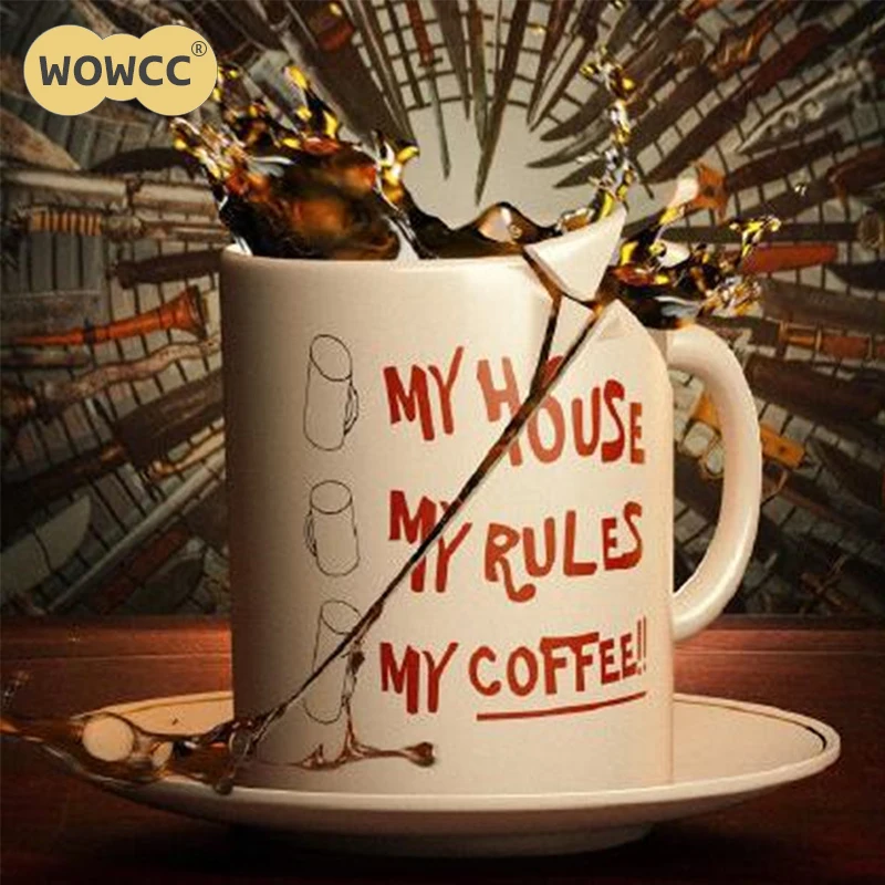 WOWCC 350 мл My House Rules Coffee кружки 110z керамические рождественские подарки для девочек