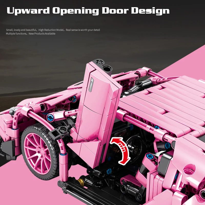 

SY BLOCK Remote Control Sports Car Pink Car Building Blocks Famous Racing Model Children's Educational Toy Gifts for Friends