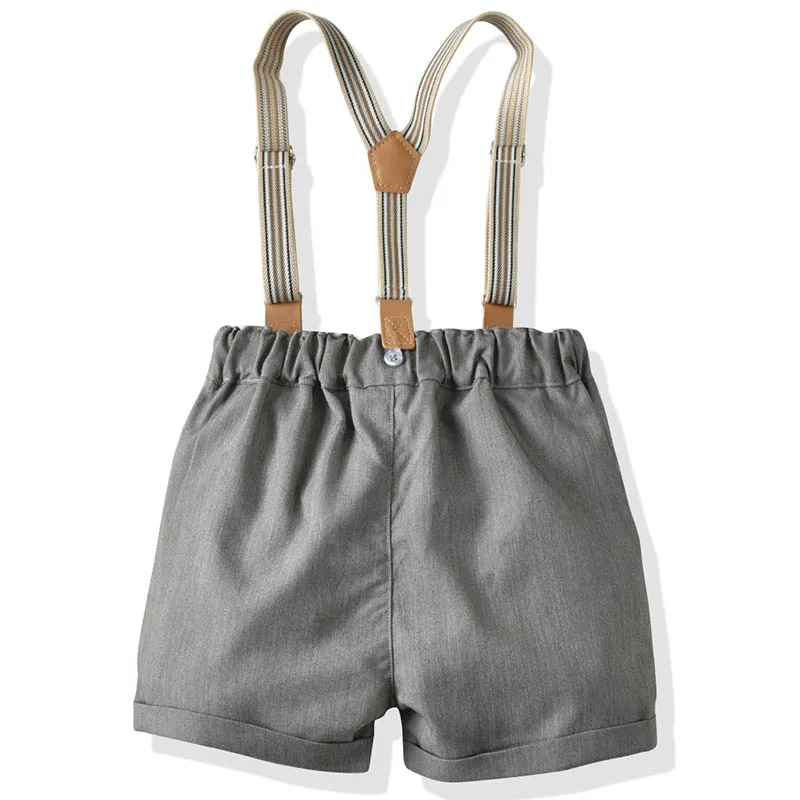 

Toddler Baby Boys Clothing Fashion Summer Kids Clothes Gentleman Short Shirt+Straps Shorts Children Sets Boy Set