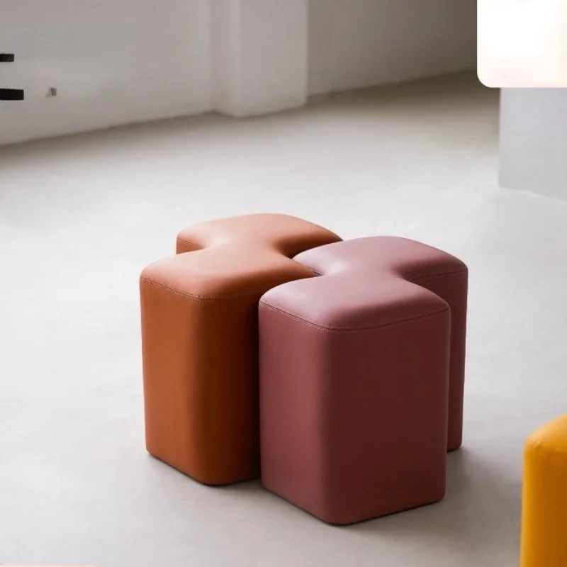 

Скандинавский светильник TT, роскошный креативный стул для прихожей, смены обуви, домашняя дверь, кожаный низкий стул, гостиная, диван, детск...