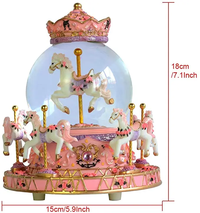Вращающаяся музыкальная шкатулка стеклянный шар кукла Миниатюрная игрушка для