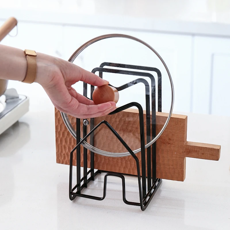 

Rack Shelf Stand Multi Layer Space Saving Rustproof Cutting Board Practical Kitchen Organizer Pot Lid Holder Iron Art Home WF