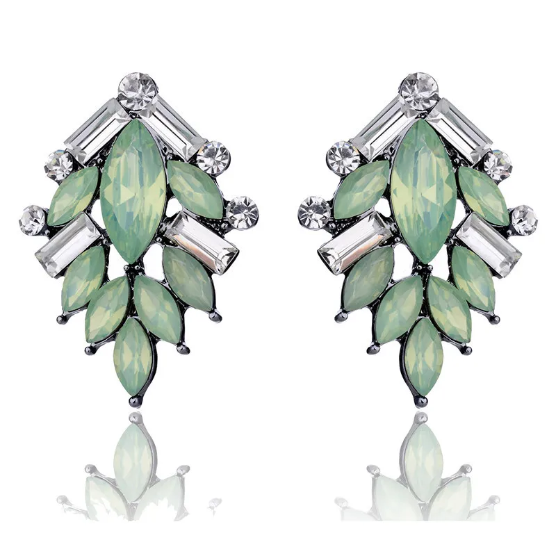 Женские серьги гвоздики с зеленым кристаллом 28 моделей светильник из цинкового