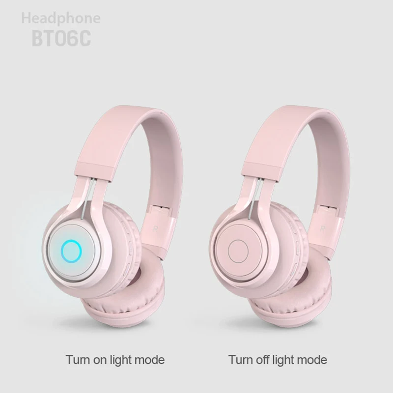 

LED Wireless Bluetooth Headphone 5.0 Noise Reduction Stereo Kids Headset 3.5mm Plug With Mic Gift For iPhone Xiaomi Earplugs