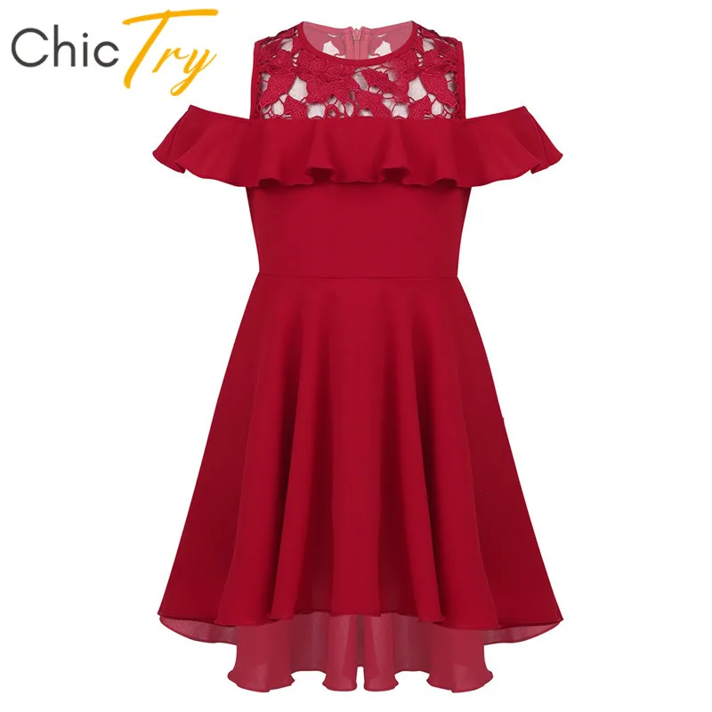 

ChicTry для детей и подростков; кружевное платье с оборками и высоким низом; платье принцессы для торжеств; платье для дня рождения; платье для в...