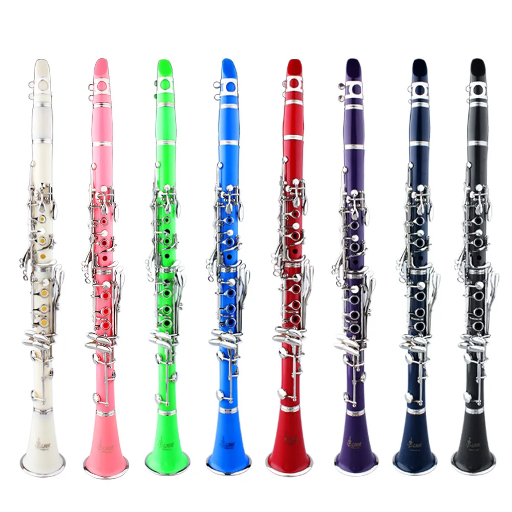 

Muslady Clarinet ABS 17 Key bB Flat Soprano Binocular Clarinet with Cleaning Cloth Gloves 10 Reeds Screwdriver Reed Case New