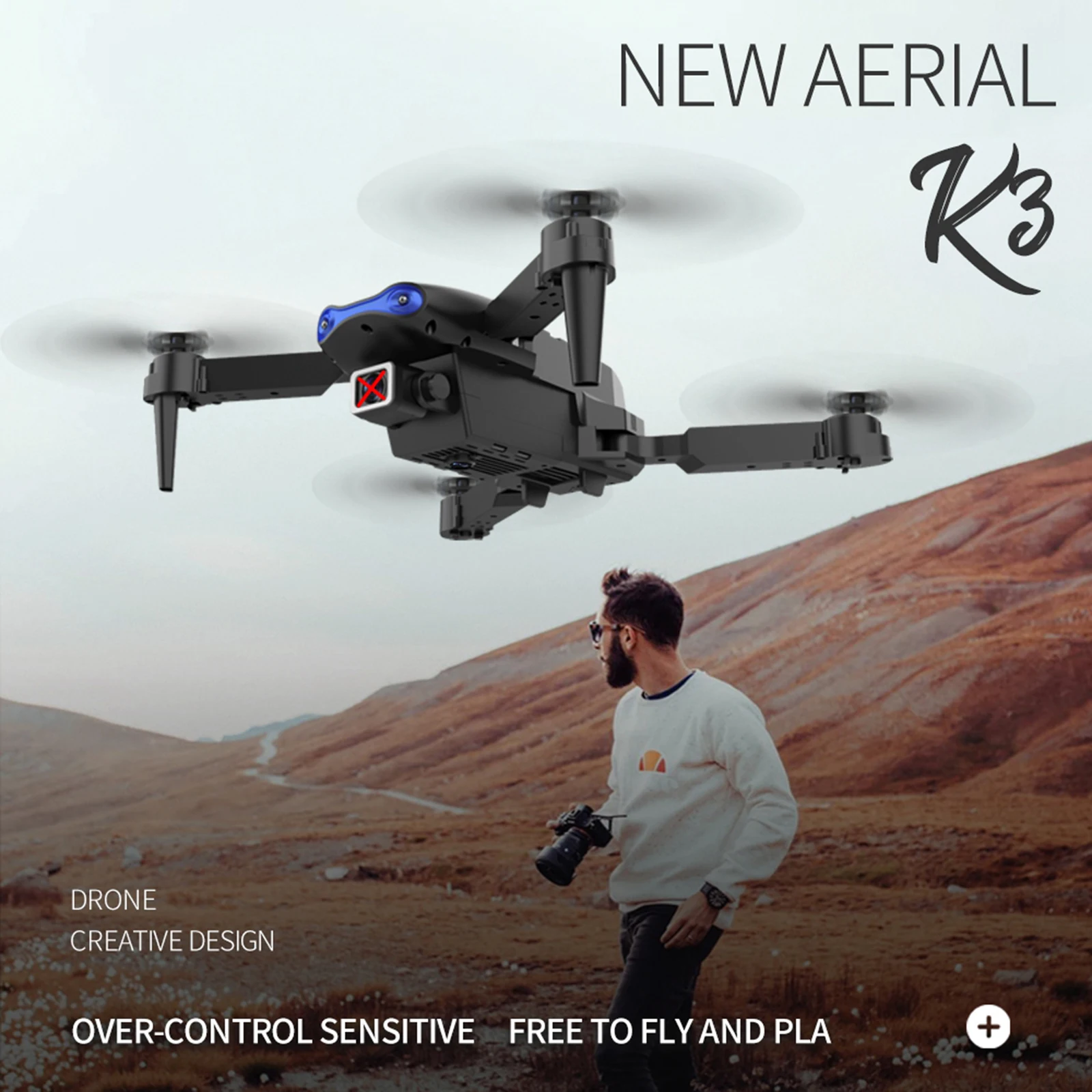 

Дрон K3, камера 4K HD, WIFI, FPV, складной, дистанционное управление