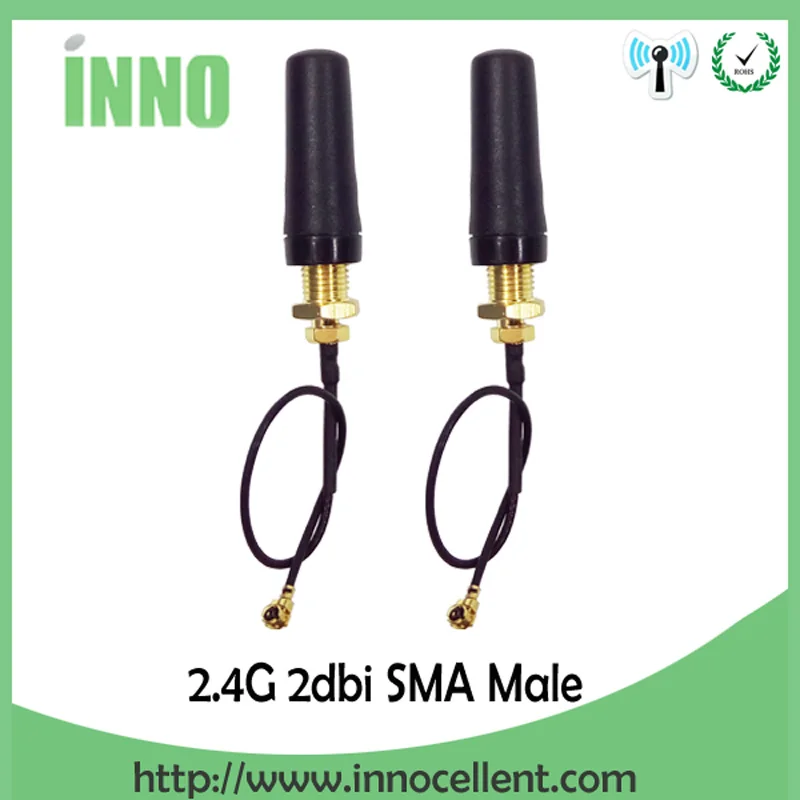 2 шт. 1600 МГц ~ 1700 антенна SMA Мужской 2dBi Мини Размер wi fi антенн antenas + PCI U.FL IPX для