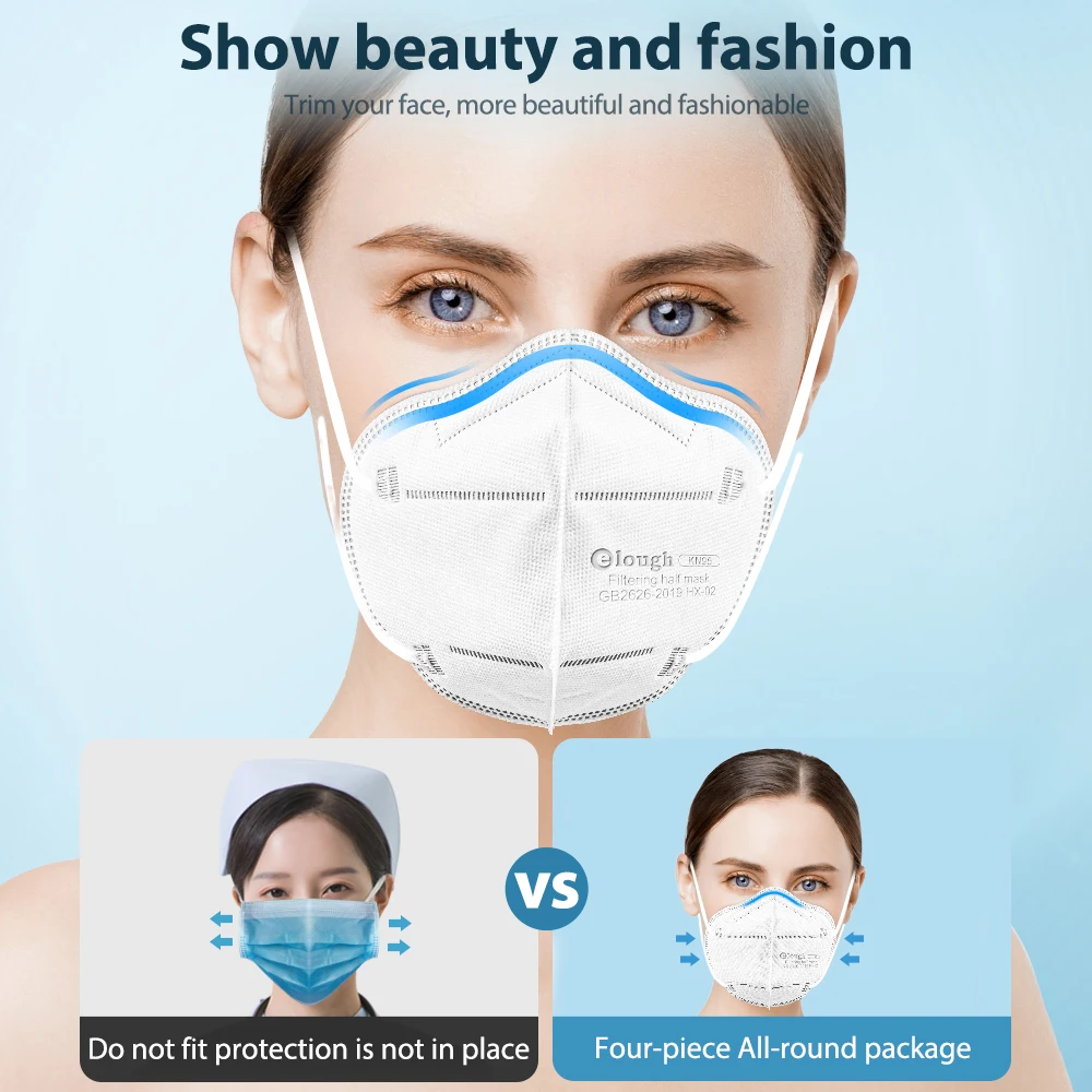 Маска Elough KN95 FFP2 Mascarilla FPP2 5 слоев FFP2mask тушь для ресниц FFP 2 fp2 | Безопасность и защита