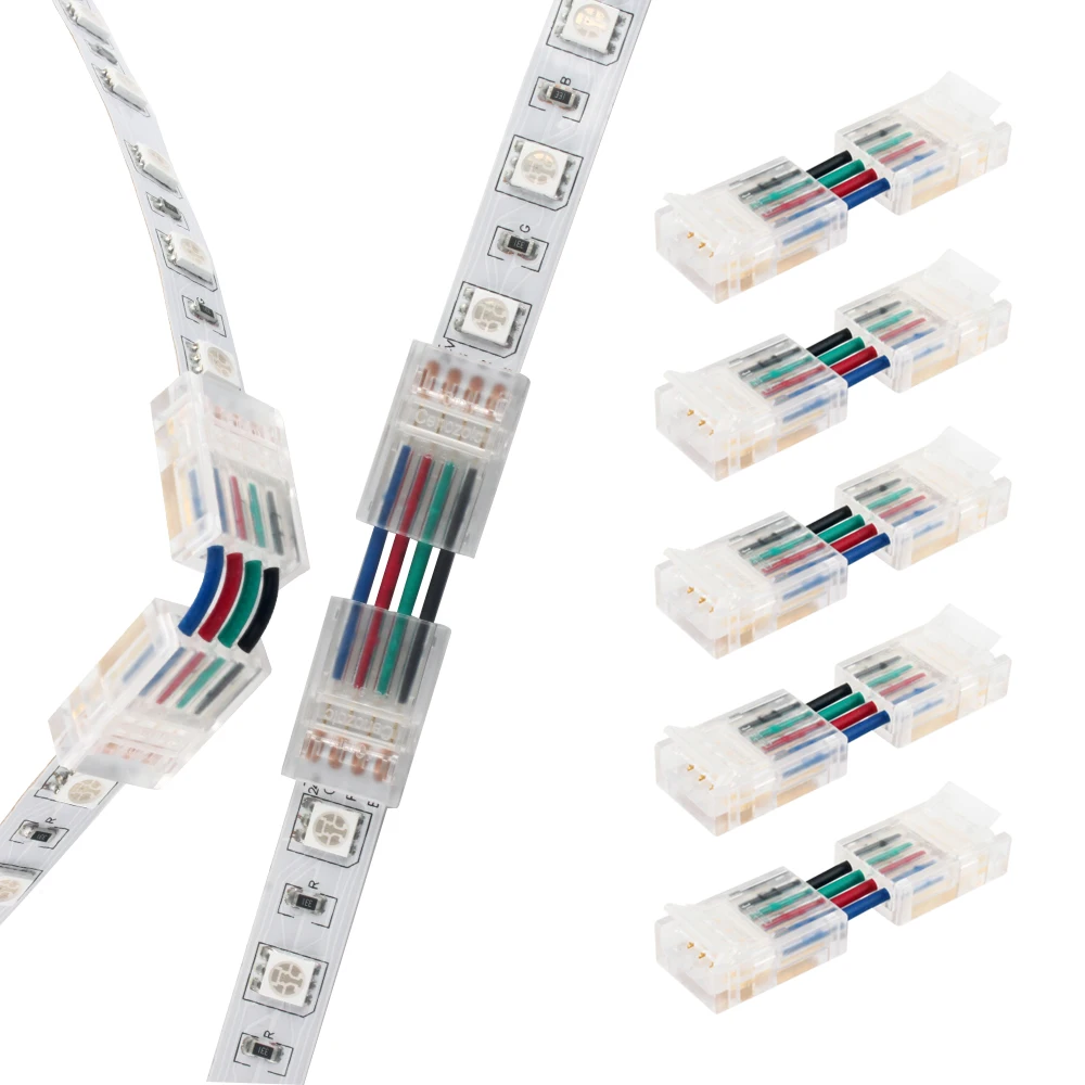 

5Pcs LED Connector 4 Pin H Shaped 10mm Width PCB Angle Adjustable 180 Degrees LED Strip Adapters For 5050 RGB LED Strip Light
