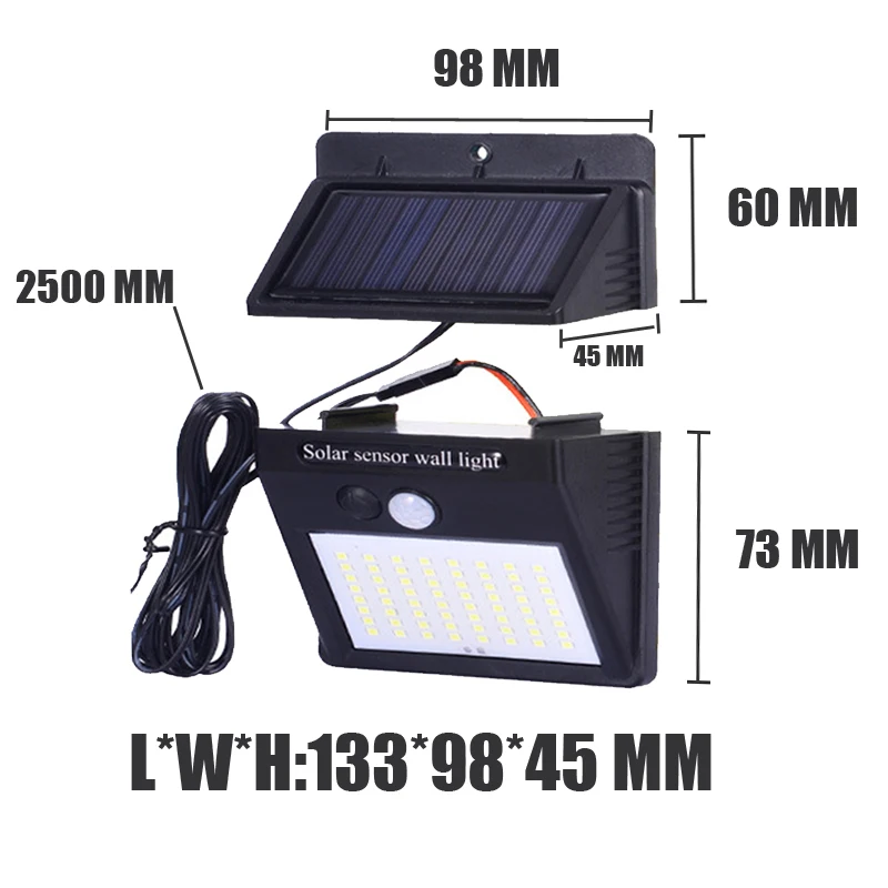 Светодиодный светильник на солнечной батарее A2 фонарь с пассивным ИК датчиком 80
