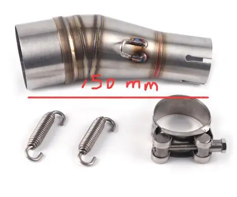 length 150mm Мотоциклетная средняя труба для Kawasaki Z250 2008- Ninja 300 2013- Ninja 250R 08-12 без шнуровки выхлопной адаптер Q - Цвет: length 150mm