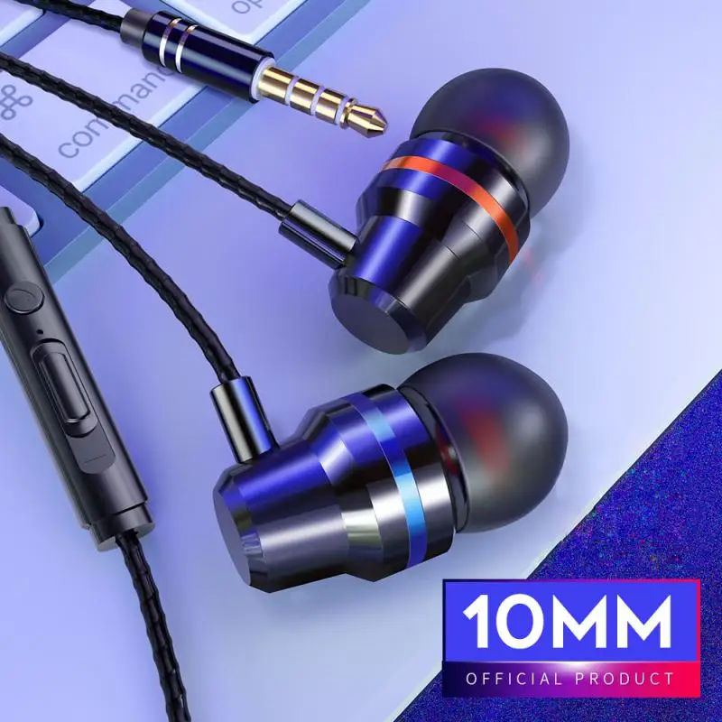 3 5 мм наушники с микрофоном стерео гарнитура проводные металлические Fone De Ouvido для