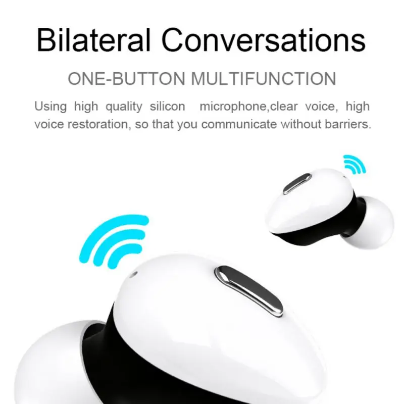 

2-in-1 Sync Binaural Wireless Headset IPX7 Waterproof Connection Auto Pairing/ Re-connection For Bluetooth Earphone