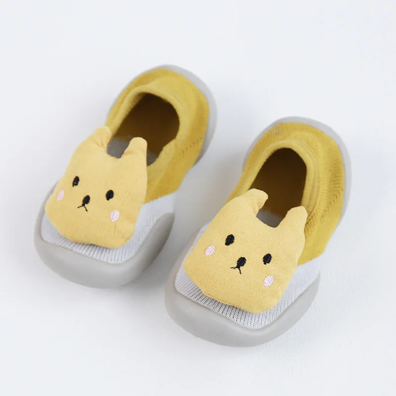 Детские носки для первых шагов резиновая подошва младенцев домашняя обувь на