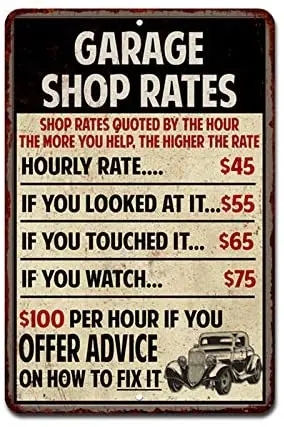 

Tin Vintage Mancave Car Funny Retro Plaque Dads Gift 8 x 12 High Gloss Metal