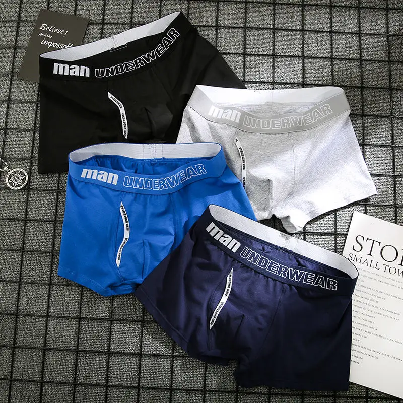 

4 Stuks Mannelijke Slipje Katoen Mannen Ondergoed Boxers Ademende Man Boxer Solid Onderbroek Comfortabele Merk Shorts Mannen Ond