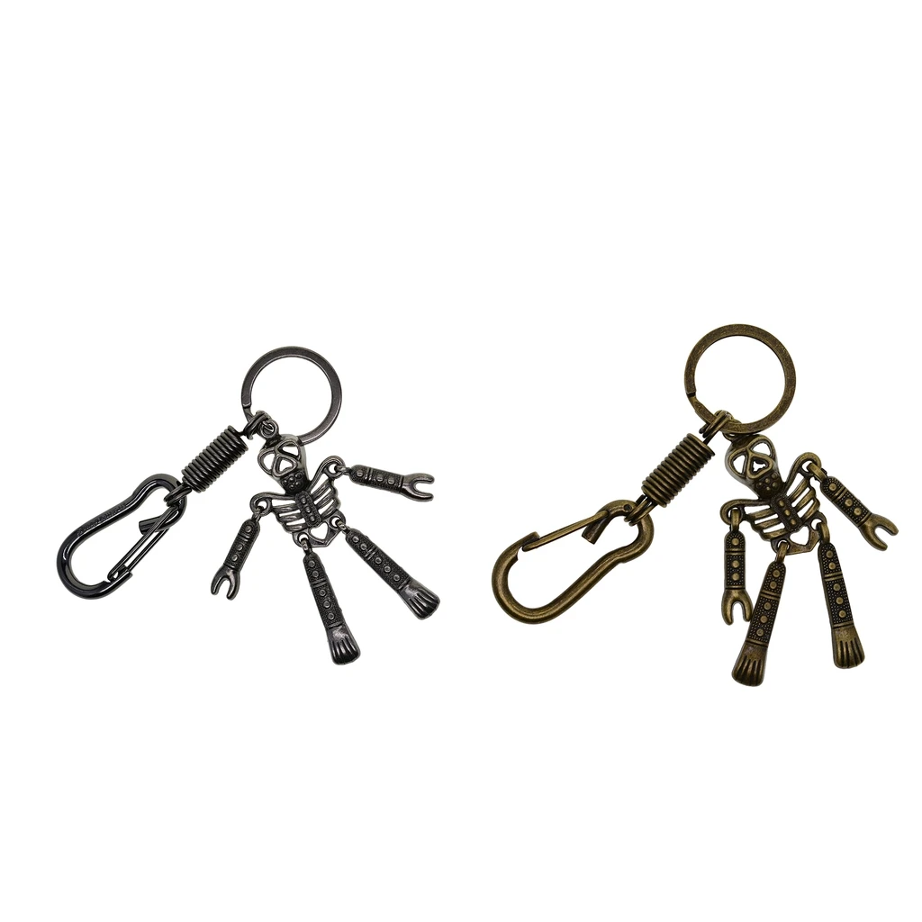 Подвеска в виде скелета пружинная катушка защелкивающийся крючок брелоки