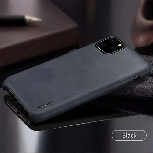Для iPhone 11 Pro Max чехол, X-Level роскошный винтажный кожаный чехол для iPhone 11 Pro 5,8/6,1 чехол для задней панели Hoesje - Цвет: black