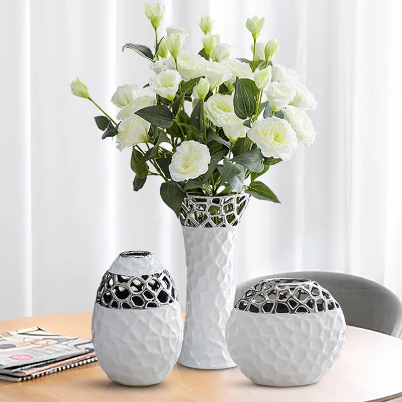 

Luxury Bruiloft Decoration Ceramic Vazen Home Decoration Ornaments White Blossom Bureau Display Artware