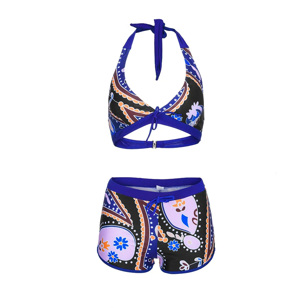 

2021 New Sexy Swimwear Hot Sale Fashion Women Set Patchwor Printed Push-up Bikini Beachwear Swimsuit.