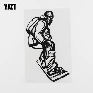 YJZT, 10,5 см x 17,4 см, Виниловая Наклейка на сноуборд, экстремальные Зимние виды спорта, Чернаясеребристая, 8A-0290