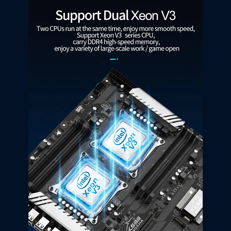 Комплект материнской платы JINGSHA X99Dual F2 с XEON E5 2678V3 и 8*8 ГБ DDR4 2400 МГц ECC REG ОЗУ