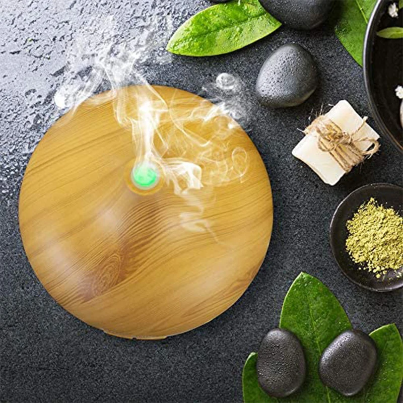 Aroma Essential Oil Large amount Diffuser Ultrasonic Air Humidifier with Wood Grain LED Lights for Office Home | Бытовая техника
