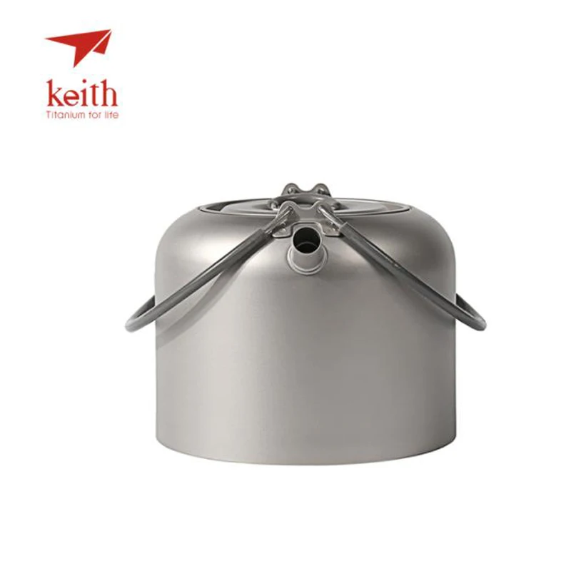 

Keith 1.5L Titanium Camping Water Pot With Folding Handle Kettle Outdoor Hiking Picnic Coffee Tea Pot Cookware 200g Ti3907