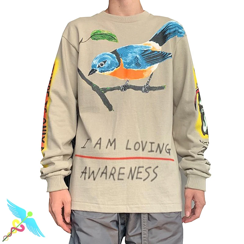 

Kanye West Kids See Ghosts Sweatshirts Men Women High Quality Kingfisher Pattern Hoodie Kanye West Streetwear Pullover