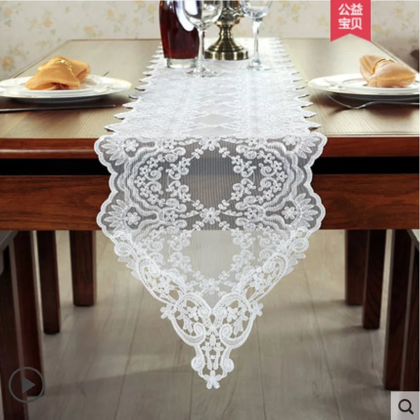 Новинка Европейский настольный бегун роскошное кружевное свадебное украшение