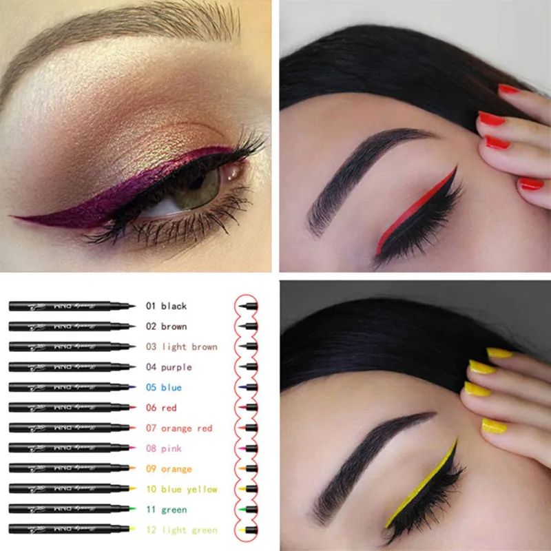 1 шт. водостойкие Цветные Жидкие подводки для глаз быстросохнущие долговечные