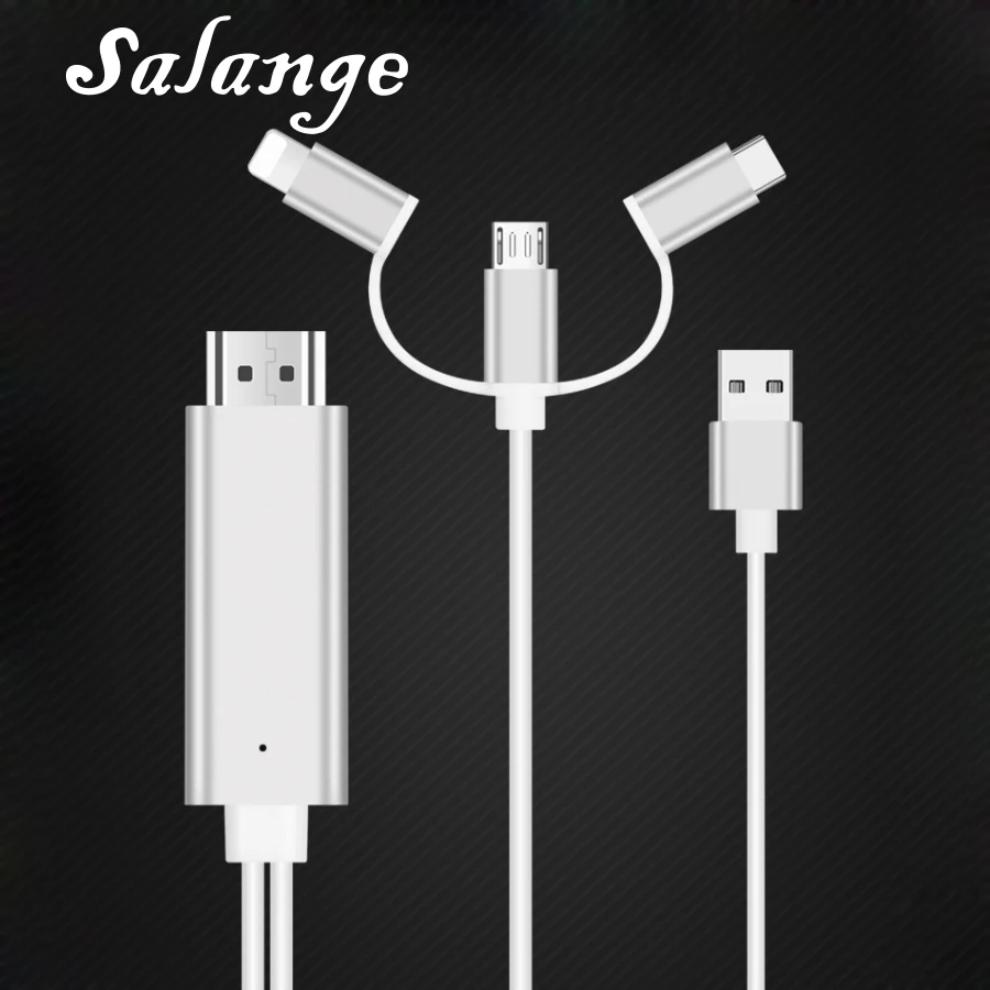 3 в 1 MHL Тип C к HDMI совместимый 1080P HDTV кабель для iPhone Samsung телефон проектору/ТВ 2 м