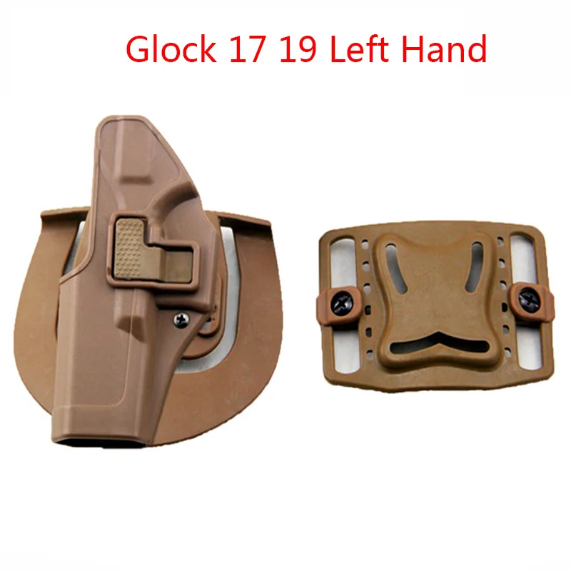 Тактическая левая/правая кобура для пистолета Glock 17 19 22 23 31 32 Airsoft кобура для пистолета поясной ремень чехол для пистолета боевые принадлежности для охоты - Цвет: Tan Left Hand