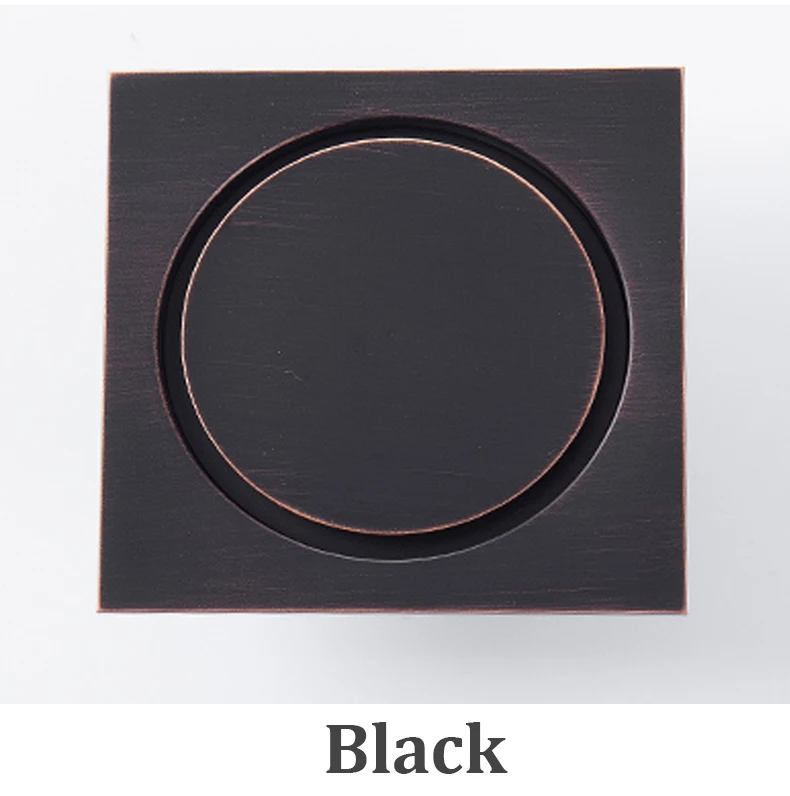 IIBizza медный душевой трап раковина ванна сушилка ванная, туалет, кухня Балкон Невидимый водосток пола хром античная кисть черный - Цвет: Black