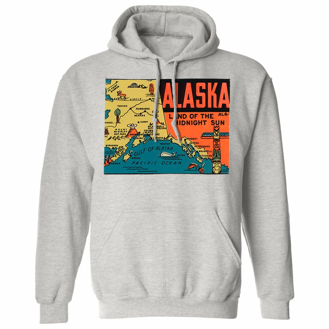 Толстовка с капюшоном надписью State Start Alaska|Мужские толстовки и свитшоты| |