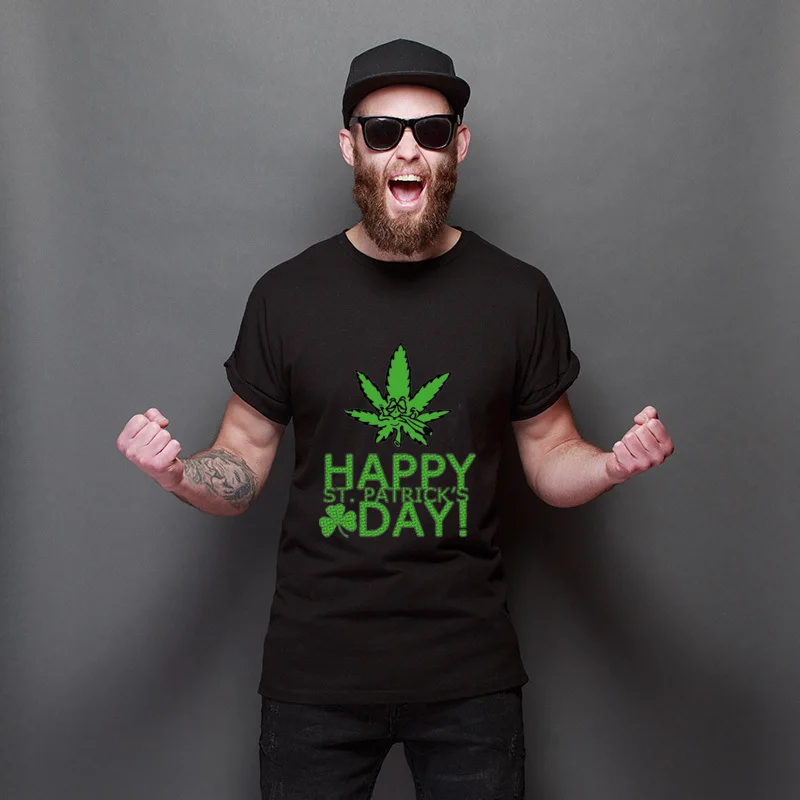 

Hot Sale St.Patrick's Smoke Crew Neck Pure Cotton T Shirts Fitted Funny Tee Shirts Newest Cute T-Shirt For Men