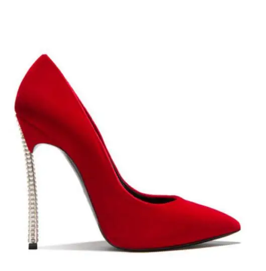 

Bridal Pumps Women Pearl Embellished Blade Heels Pointed Toe Slip-On High Heel Dress Shoes Metal Heel Suede Wedding Heel Heels