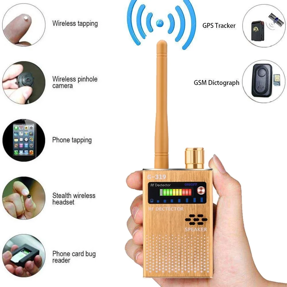 

1-8MHZ Wireless Scanner Signal GSM Device Finder RF Detector Micro Wave Detection Security Sensor Alarm Anti-Spy Bug Detect G319