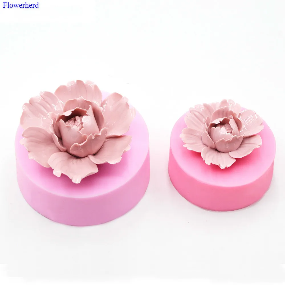 Большой Размеры цветок пиона 3D силиконовая форма для мыла растение ручной работы