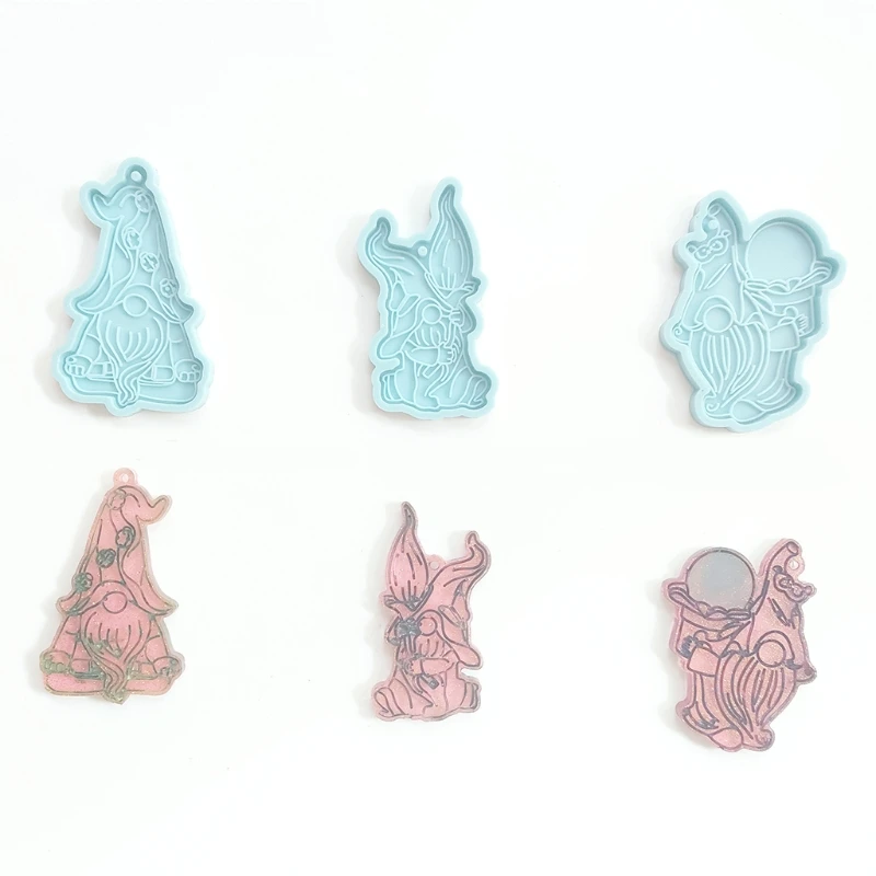 

Dwarf Keychain Epoxy Resin Mold Hanging Pendant Silicone Mould DIY Crafts Jewelry Necklace Casting Tool