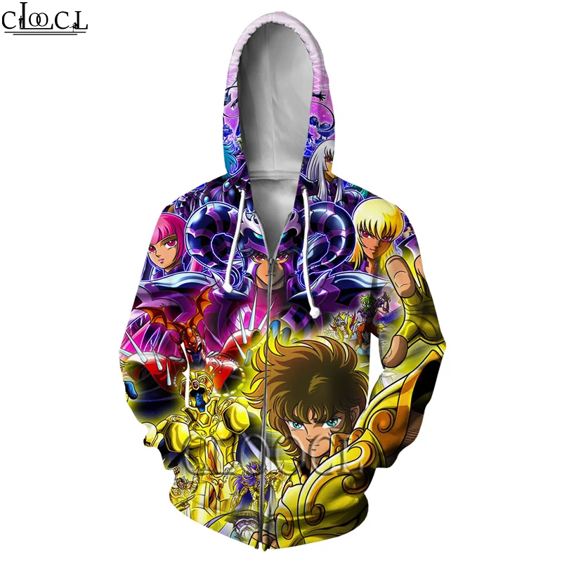 

CLOOCL карнавальный костюм в стиле аниме "Рыцари зодиака" толстовки с капюшоном на молнии для мужчин женщин 3D с модным принтом в стиле «хип-хоп»...