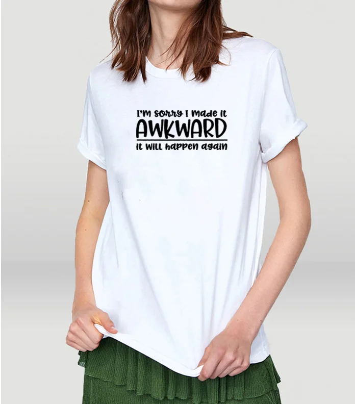 Извините я сделал это неудобно футболка с принтом Женская хлопковая Футболка