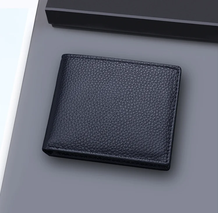 

High-quality unisex short wallet card holder with leather buckle