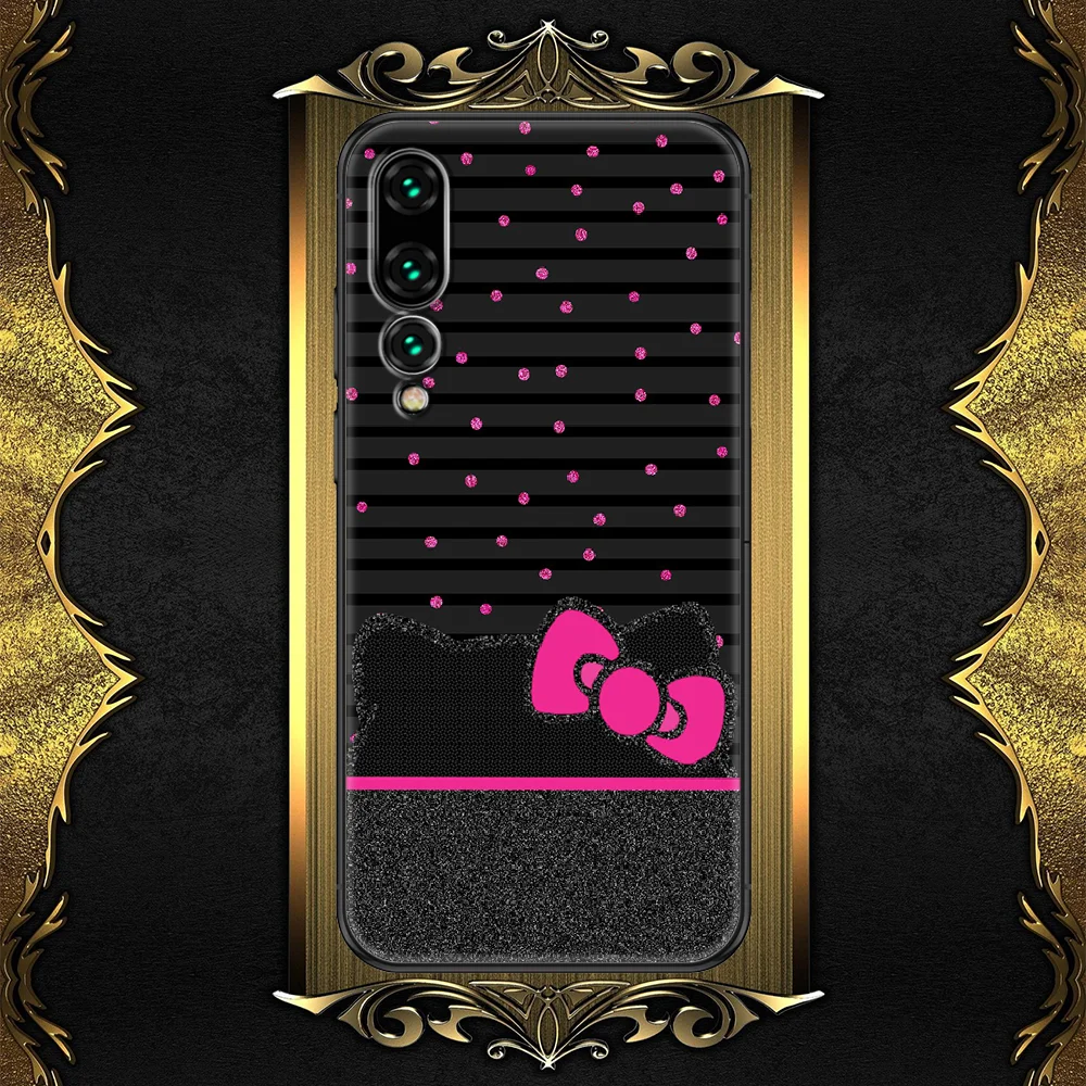 

Leopard hello-compatible-Kitties Phone case For Huawei P Mate P10 P20 P30 P40 10 20 Smart Z Pro Lite 2019 black art bumper