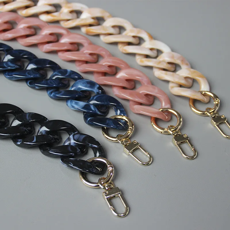 DIY New Fashion Woman Handbag Accessory Chain Black Pink Detachable Resin Blue Luxury Strap Women Clutch Shoulder Purse Chain